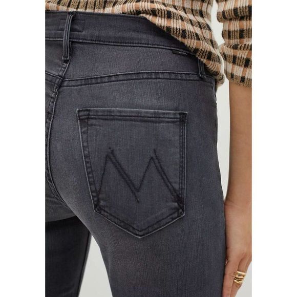 NWT MOTHER The Dazzler Slim Straight Mid Rise Jeans in Lighting Up Lanterns Gray - Picture 2 of 11